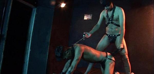 BDSM puppy training ends with deep meat swallowing